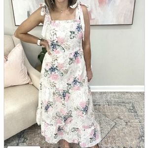 Floral Eyelet Midi Dress